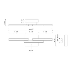 Anello Minor, Vanity Light, 18.12" – Walnut – VL52718-WT-UNV