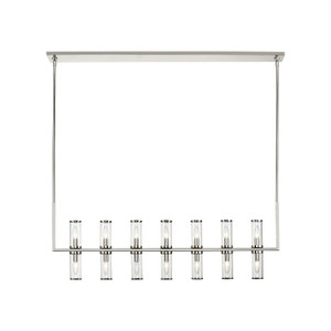 Revolve Clear Glass/Polished Nickel 14 Lights Linear Pendant