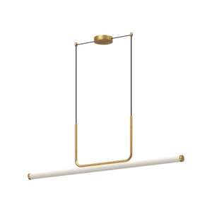 Vesper 48-in Brushed Gold LED Linear Pendant