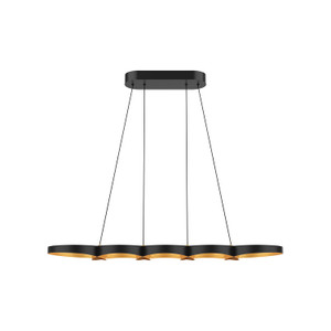 Maestro 38-in Black/Gold LED Linear Pendant