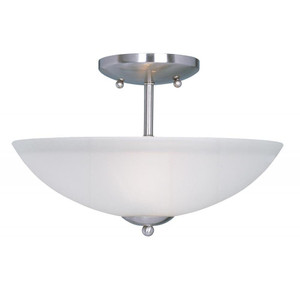 Logan 13 Inch Semi Flush Mount Light – Satin Nickel