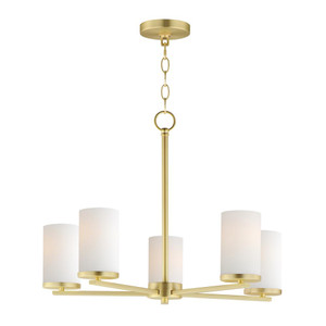 Lateral 24 Inch 5 Light Pendant – Satin Brass