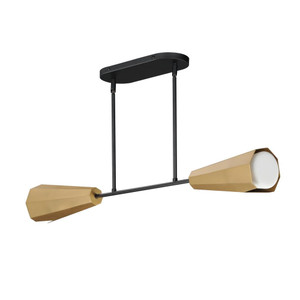 Rizzo 5 Inch Linear Pendant – Black / Antique Brass