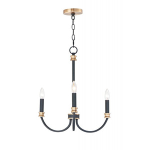 Charlton 2 Inch Chandelier – Black / Antique Brass