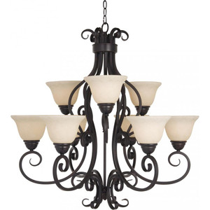 Manor 33 Inch 9 Light Multi-Tier Chandelier – Oil Rubbed Bronze