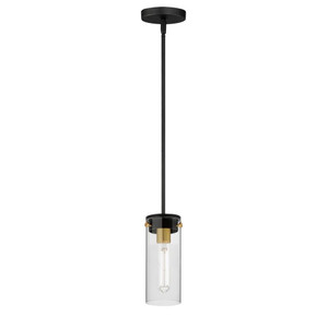 Pinn 5 Inch Mini Pendant – Black / Satin Brass