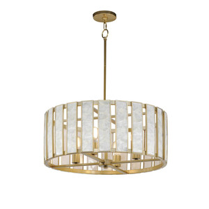 Miramar 24.25 Inch Semi Flush Mount Light – Capiz / Natural Aged Brass