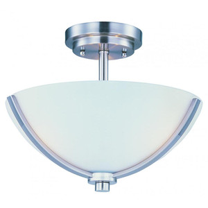 Deven 14 Inch Semi Flush Mount Light – Satin Nickel