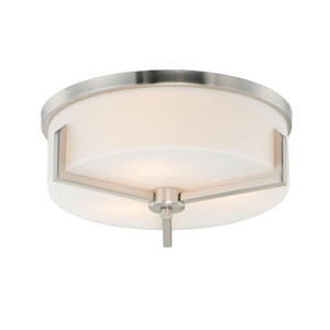 Dart 14 Inch Flush Mount Light – Satin Nickel