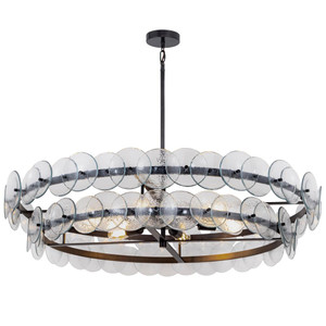 Loren 42 Inch 8 Light Multi-Tier Chandelier – Gunmetal
