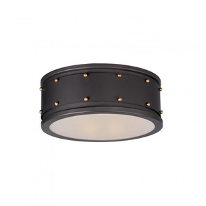Trestle 13 Inch Flush Mount Light – Oil Rubbed Bronze / Antique Brass
