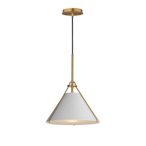 Lucas 13.25 Inch Semi Flush Mount Light – Light French Gray / Natural Aged Brass