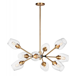 Savvy 37 Inch Chandelier – Antique Brass / Black