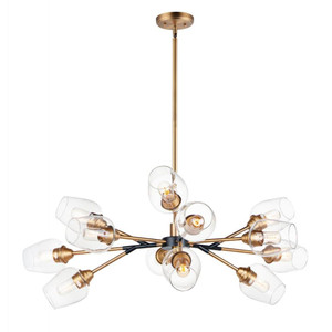 Savvy 46.25 Inch Chandelier – Antique Brass / Black