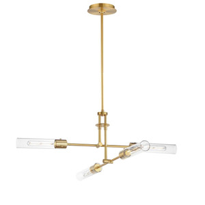 Equilibrium 36 Inch Semi Flush Mount Light – Natural Aged Brass