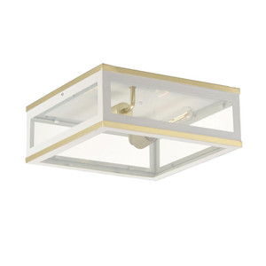 Neoclass 13 Inch Flush Mount Light – White/Gold