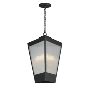 Triform-Outdoor Pendant - Black / Antique Brass