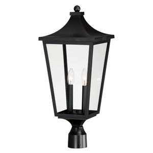 10 Inch Outdoor Post Lantern – Black