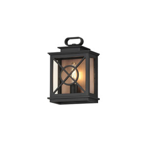 Yorktown VX 8.5 Inch Outdoor Wall Lantern – Black/Aged Copper