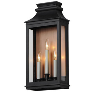 10 Inch Outdoor Wall Sconce – Antique Copper / Black Oxide