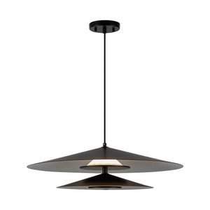 Cruz 24-in Metal - Black/White LED Pendant