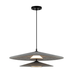 Cruz 24-in Felt - Gray LED Pendant