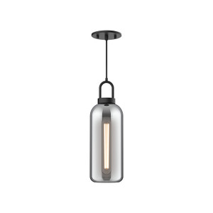 Soji 5-in Matte Black/Smoked Solid Glass 1 Light Pendant