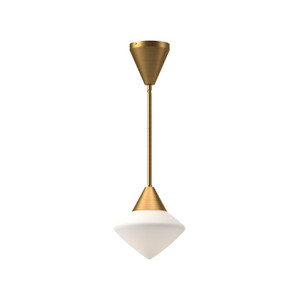 Nora 8-in Aged Gold/Opal Matte Glass 1 Light Pendant
