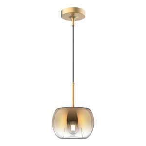 Samar 8-in Brushed Gold/Copper 1 Light Pendant
