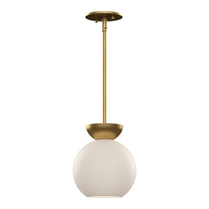 Arcadia 8-in Brushed Gold/Opal Glass 1 Light Pendant