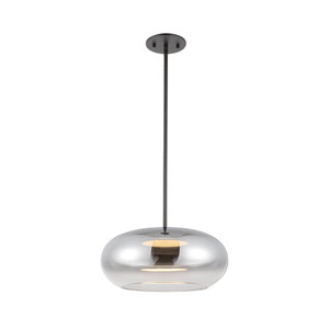 Trinity 14-in Black/Chrome LED Pendant