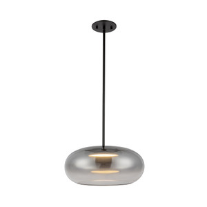 Trinity 14-in Black/Smoked LED Pendant