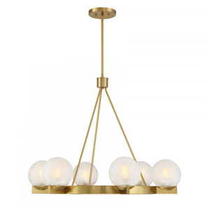 Savoy House Darien 1-1014-6-322 32 Inch 6 Light Warm Brass Chandelier Dry Rated