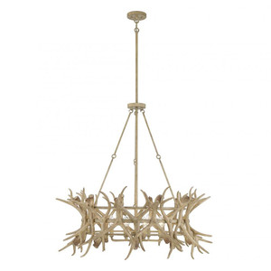 Savoy House Daniels 1-1760-8-198 40 Inch 8 Light Natural Antler Chandelier Damp Rated
