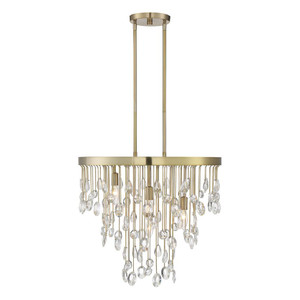 Savoy House Livorno 1-1846-4-127 21 Inch 4 Light Noble Brass Chandelier Dry Rated