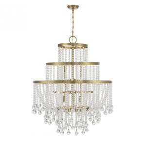 Savoy House Luna 1-1868-15-322 45 Inch 15 Light Warm Brass Chandelier Dry Rated