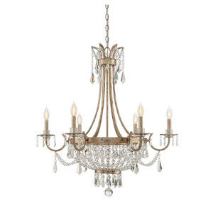 Savoy House Claiborne 1-3060-6-60 33 Inch 6 Light Avalite Chandelier Dry Rated