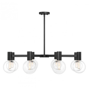 Savoy House Wright 1-3074-8-89 40 Inch 8 Light Matte Black Chandelier Dry Rated