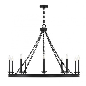 Savoy House Seville 1-4405-10-89 45 Inch 10 Light Matte Black Chandelier Dry Rated