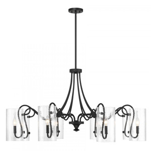 Savoy House Calgary 1-4570-8-89 48 Inch 8 Light Matte Black Chandelier Dry Rated