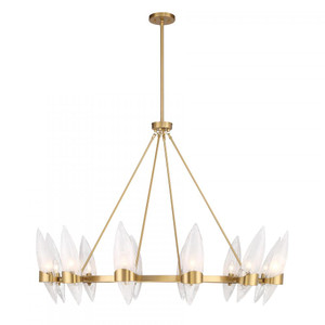 Savoy House Nouvel 1-5504-12-322 45 Inch 12 Light Warm Brass Chandelier Dry Rated