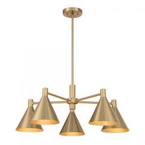 Savoy House Pharos 1-8004-5-127 30 Inch 5 Light Noble Brass Chandelier Dry Rated
