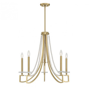 Savoy House Helen 1-8803-5-322 27 Inch 5 Light Warm Brass Chandelier Dry Rated