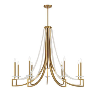 Savoy House Helen 1-8805-9-322 50 Inch 9 Light Warm Brass Chandelier Dry Rated