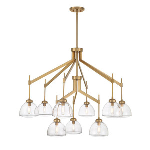 Savoy House Corbin 1-9842-9-322 41 Inch 9 Light Warm Brass Chandelier Dry Rated
