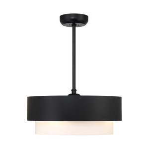 Savoy House Diana 22-FD-445-89 24 Inch 4 Light Matte Black Fandelier Ceiling Fan Chandelier – Fan D'Lier Dry Rated