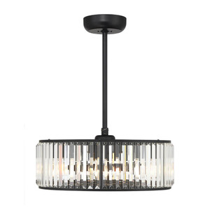 Savoy House Janus 23-FD-245-89 23 Inch 6 Light Matte Black Fandelier Ceiling Fan Chandelier – Fan D'Lier Dry Rated