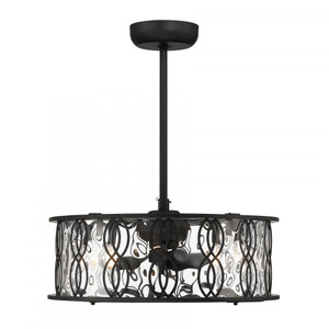 Savoy House Snowden 24-FD-2008-89 24 Inch 5-Light LED Matte Black Fandelier Ceiling Fan Chandelier – Fan D'Lier Damp Rated