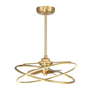 Savoy House Dorado LED Fan D'Lier 24-FD-745-322 25 Inch LED Warm Brass Fandelier Ceiling Fan Chandelier – Fan D'Lier Dry Rated