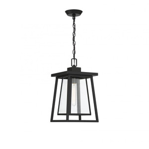 Savoy House Denver 5-2025-BK 8 Inch 1 Light Matte Black Outdoor Hanging Pendant Light Damp Rated